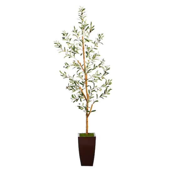 5.5ft. Olive Artificial Tree in Bronze Metal Planter
